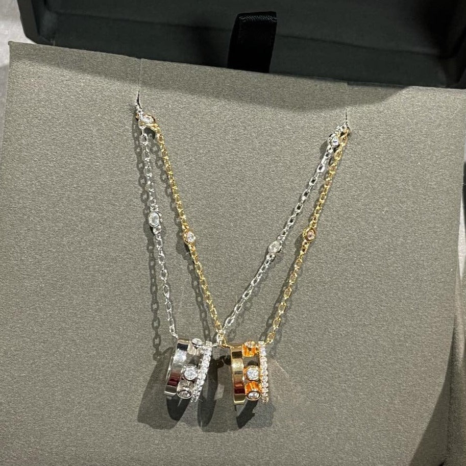 [LUCKY LOVE]CHAIN MOVE ROMANE PEDAND NECKLACE