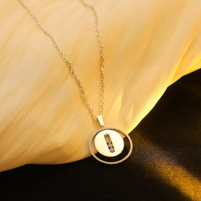 [LUCKY LOVE]LUCKY MOVE MM SILVER DIAMOND NECKLACE