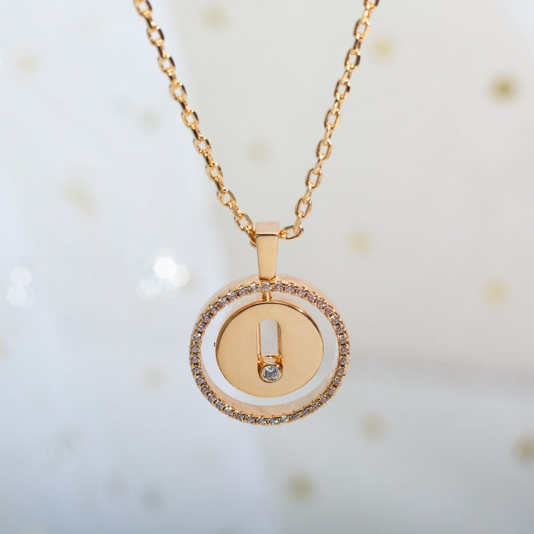 [LUCKY LOVE]LUCKY MOVE PM NECKLACE PINK GOLD DIAMOND