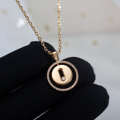 [LUCKY LOVE]LUCKY MOVE PM NECKLACE PINK GOLD DIAMOND