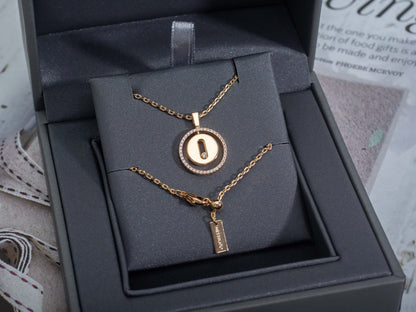 [LUCKY LOVE]LUCKY MOVE PM NECKLACE PINK GOLD DIAMOND