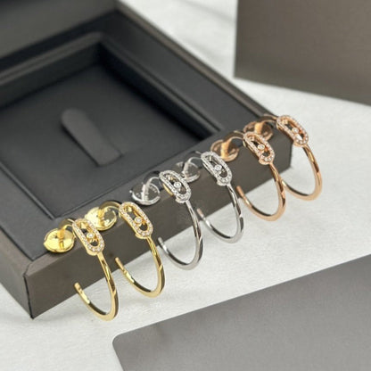 [LUCKY LOVE]CREOLES MOVE UNO PM DIAMOND EARRINGS