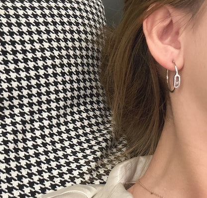 [LUCKY LOVE]CREOLES MOVE UNO PM DIAMOND EARRINGS