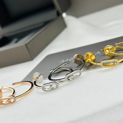[LUCKY LOVE]CREOLES MOVE UNO PM DIAMOND EARRINGS