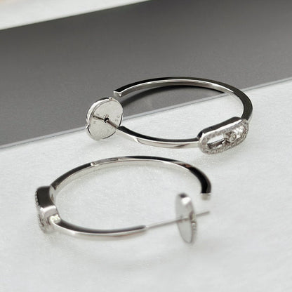 [LUCKY LOVE]CREOLES MOVE UNO PM DIAMOND EARRINGS