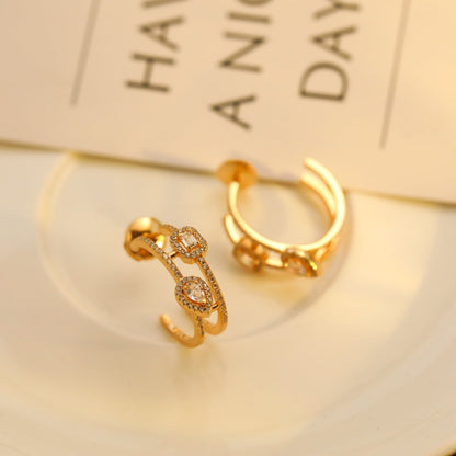 [LUCKY LOVE]CREOLES MY TWIN 2 RANGS SILVER DIAMOND EARRINGS