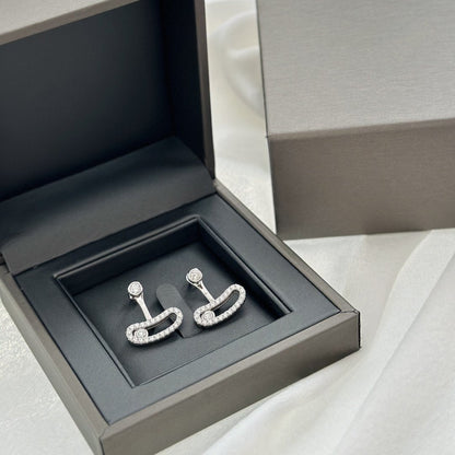 [LUCKY LOVE]MOVE UNO SILVER DIAMOND EARRINGS