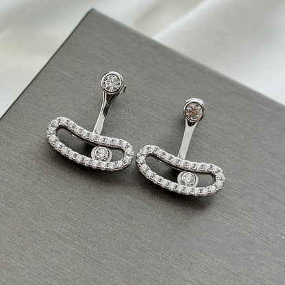 [LUCKY LOVE]MOVE UNO SILVER DIAMOND EARRINGS