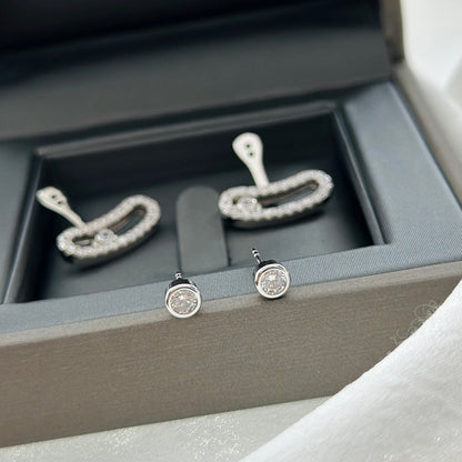 [LUCKY LOVE]MOVE UNO SILVER DIAMOND EARRINGS