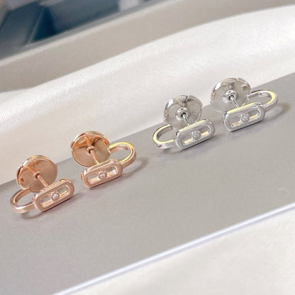 [LUCKY LOVE]CREOLES MOVE UNO MINI 1 DIAMOND EARRINGS