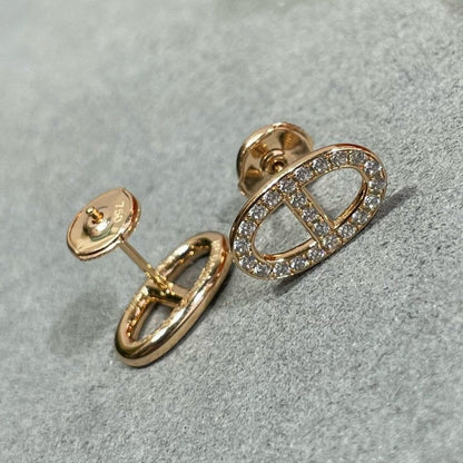 [LUCKY LOVE]HM FULL DIAMOND PIG NOSE STUD EARRINGS