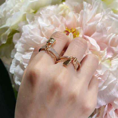 [LUCKY LOVE]HM KELLY CLOCHETTE DOUBLE RING IN  WITH DIAMONDS