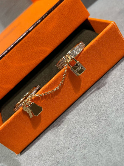 [LUCKY LOVE]HM KELLY CLOCHETTE DOUBLE RING IN  WITH DIAMONDS