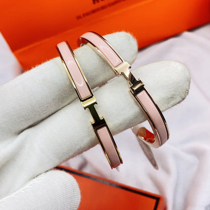 [LUCKY LOVE]CLASSIC HM CLIC  PINK 8MM ENAMEL BRACELET