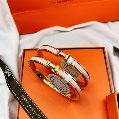 [LUCKY LOVE]CLASSIC HM CLIC  PINK 8MM ENAMEL BRACELET