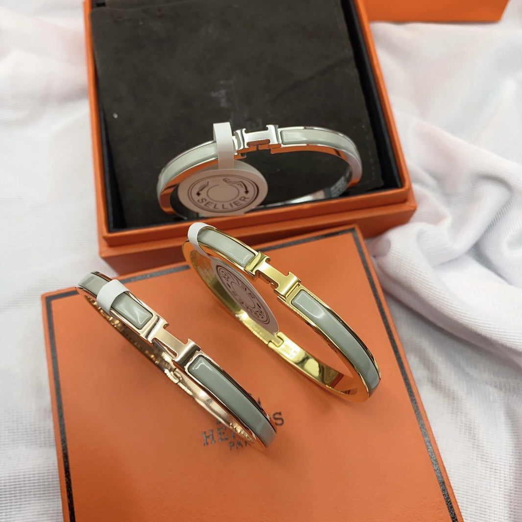 [LUCKY LOVE]CLASSIC HM CLIC GREEN 8MM ENAMEL BRACELET