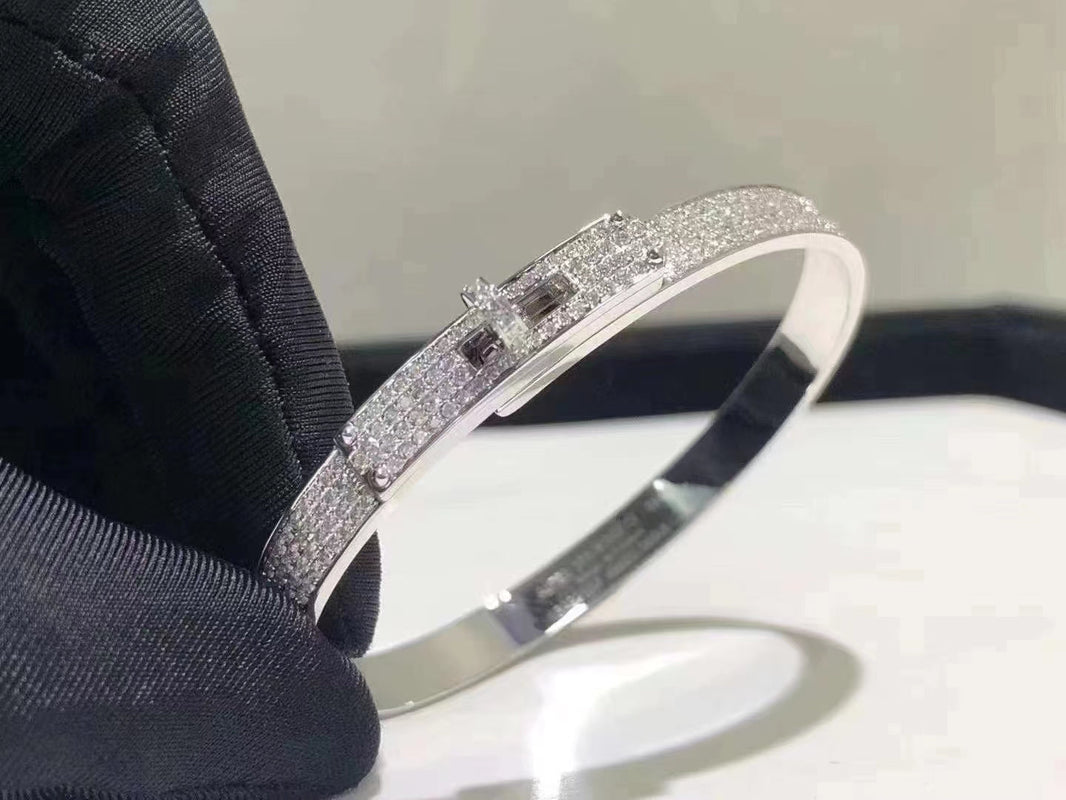 [LUCKY LOVE]HM KELLY BRACELET IN SILVER AND FULL PAVE DIAMOND