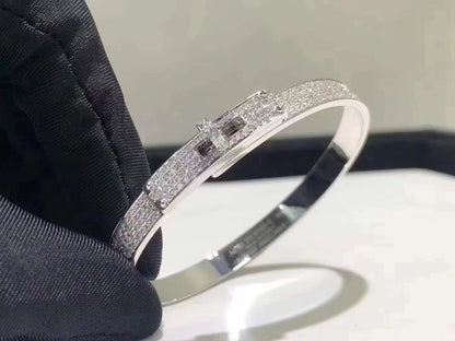 [LUCKY LOVE]HM KELLY BRACELET IN SILVER AND FULL PAVE DIAMOND