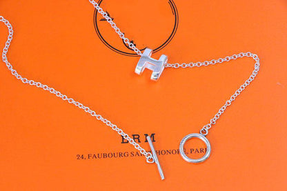 [LUCKY LOVE]HM NECKLACE H LETTER OVAL SERIES