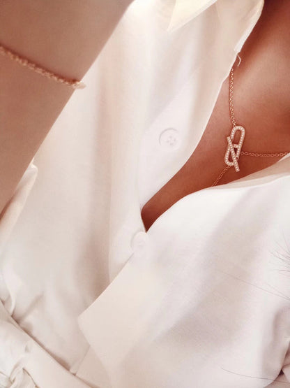 [LUCKY LOVE]HM FIRE PIG NOSE NECKLACE TRENDY STREET