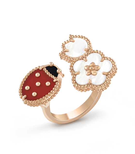 [LUCKY LOVE]LUCKY 3 MOTIF ROSE GOLD RING