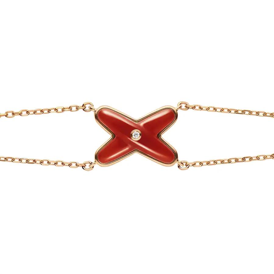 [LUCKY LOVE]JEUX BRACELET CARNELIAN PINK GOLD 1 DIAMOND