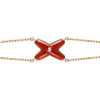[LUCKY LOVE]JEUX BRACELET CARNELIAN PINK GOLD 1 DIAMOND