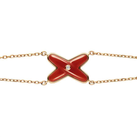 [LUCKY LOVE]JEUX BRACELET CARNELIAN PINK GOLD 1 DIAMOND