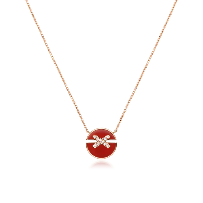 [LUCKY LOVE]JEUX DE ROSE GOLD DIAMOND NECKLACE