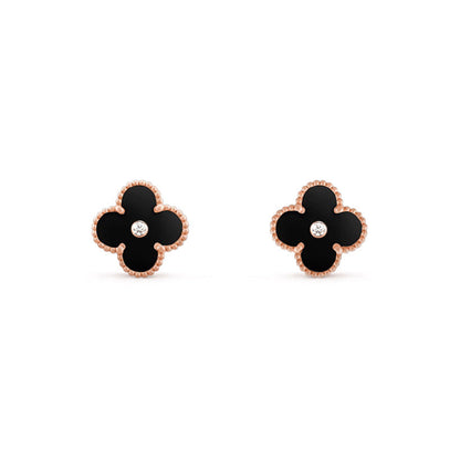 [LUCKY LOVE]CLOVER  15MM DIAMOND EARRINGS COLLECTION