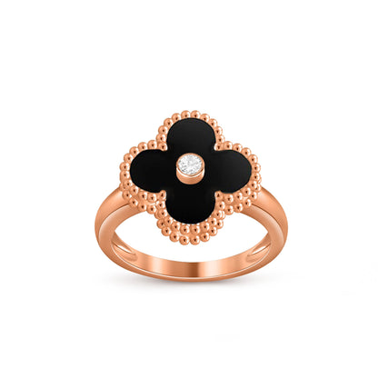 [LUCKY LOVE]CLOVER DIAMOND RING ROSE GOLD COLLECTION