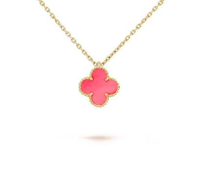 [LUCKY LOVE]CLOVER MINI 9.5MM CARNELIANS NECKLACE COLLECTION