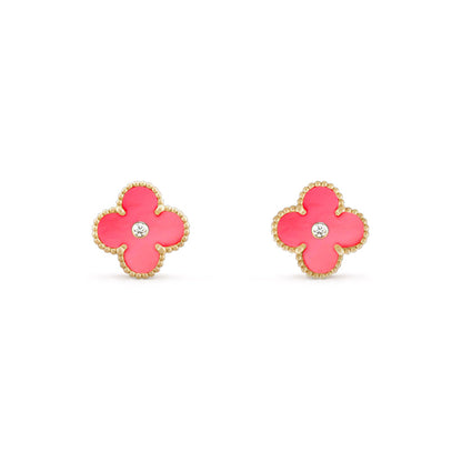 [LUCKY LOVE]CLOVER  15MM DIAMOND EARRINGS COLLECTION