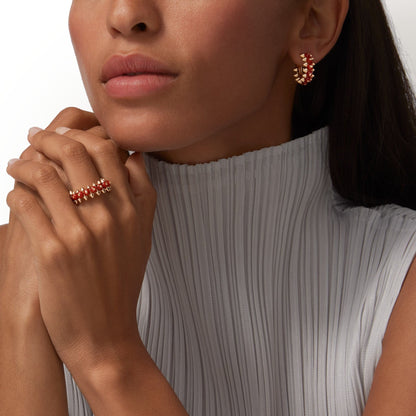 [LUCKY LOVE]CLASH 7.9MM AGATE CHALCEDONY EARRINGS