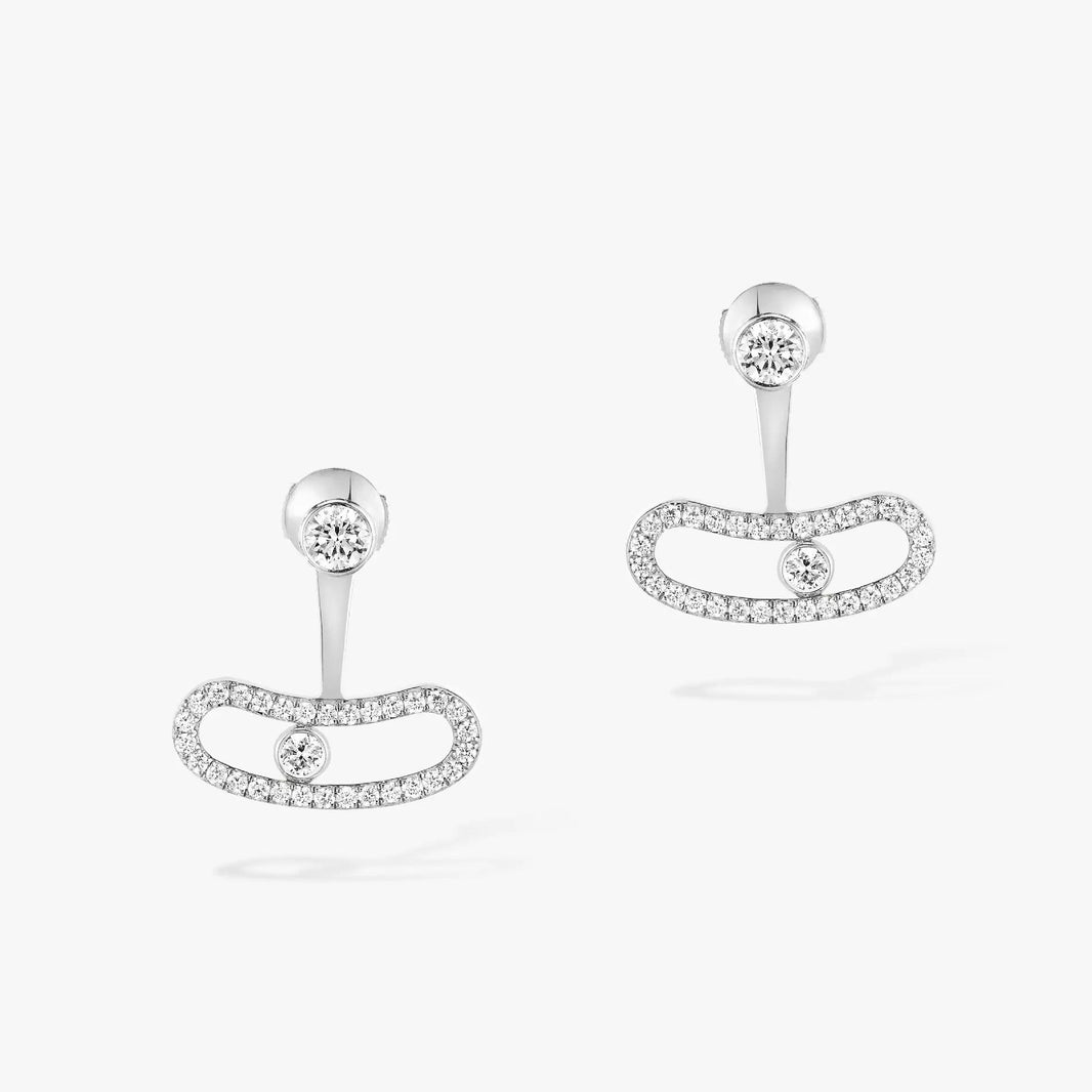 [LUCKY LOVE]MOVE UNO SILVER DIAMOND EARRINGS