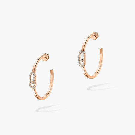 [LUCKY LOVE]CREOLES MOVE UNO PM DIAMOND EARRINGS