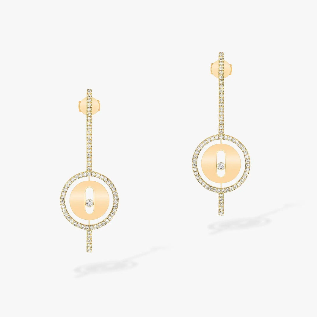 [LUCKY LOVE]LUCKY MOVE ARROW PINK GOLD DIAMOND EARRINGS
