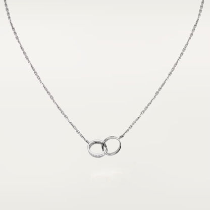 [LUCKY LOVE]LOVE DOUBLE RING HALF DIAMOND NECKLACE