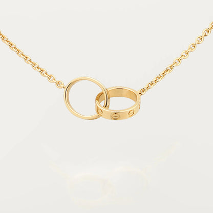 [LUCKY LOVE]LOVE DOUBLE RING NECKLACE