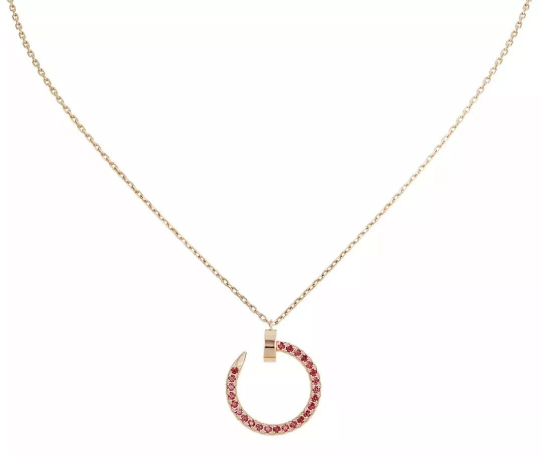 [LUCKY LOVE]JUSTE NECKLACE GOLD RED DIAMONDS
