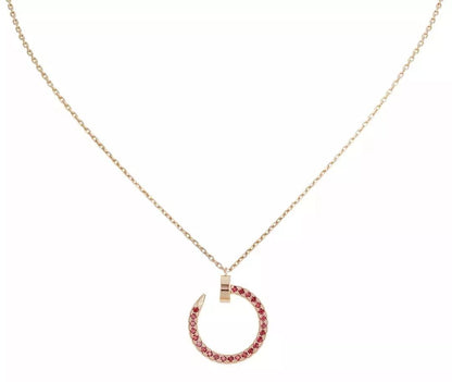 [LUCKY LOVE]JUSTE NECKLACE GOLD RED DIAMONDS