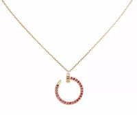 [LUCKY LOVE]JUSTE NECKLACE RED FULL DIAMONDS