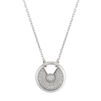 [LUCKY LOVE]AMULETTE SILVER FULL DIAMOND NECKLACE
