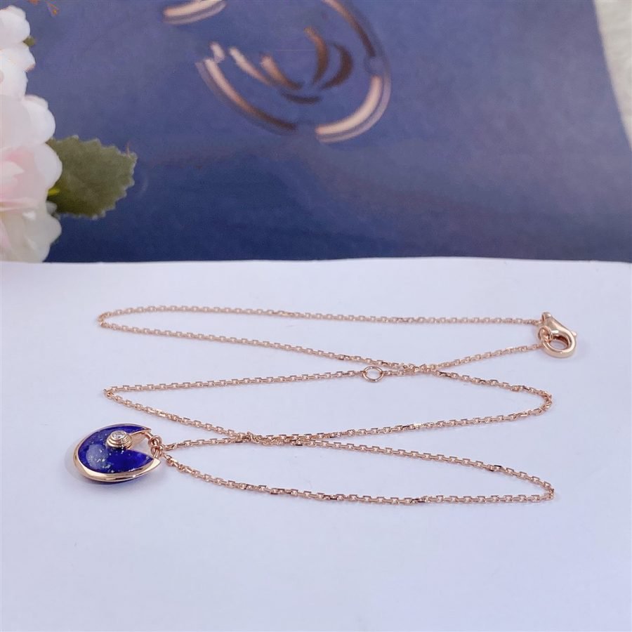 [LUCKY LOVE]AMULETTE ROSE GOLD AGATE NECKLACE