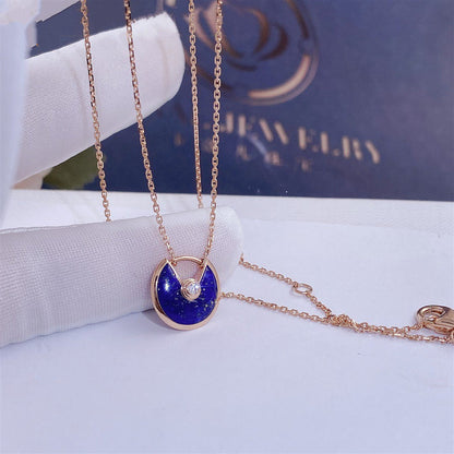 [LUCKY LOVE]AMULETTE ROSE GOLD AGATE NECKLACE
