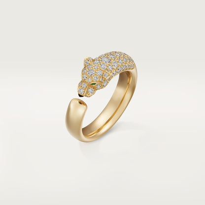 [LUCKY LOVE]PANTHERE HALF DIAMOND SMALL RING