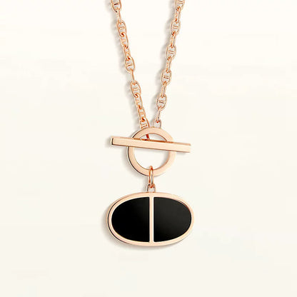 [LUCKY LOVE]CHAINE VERSO BLACK CERAMIC NECKLACE
