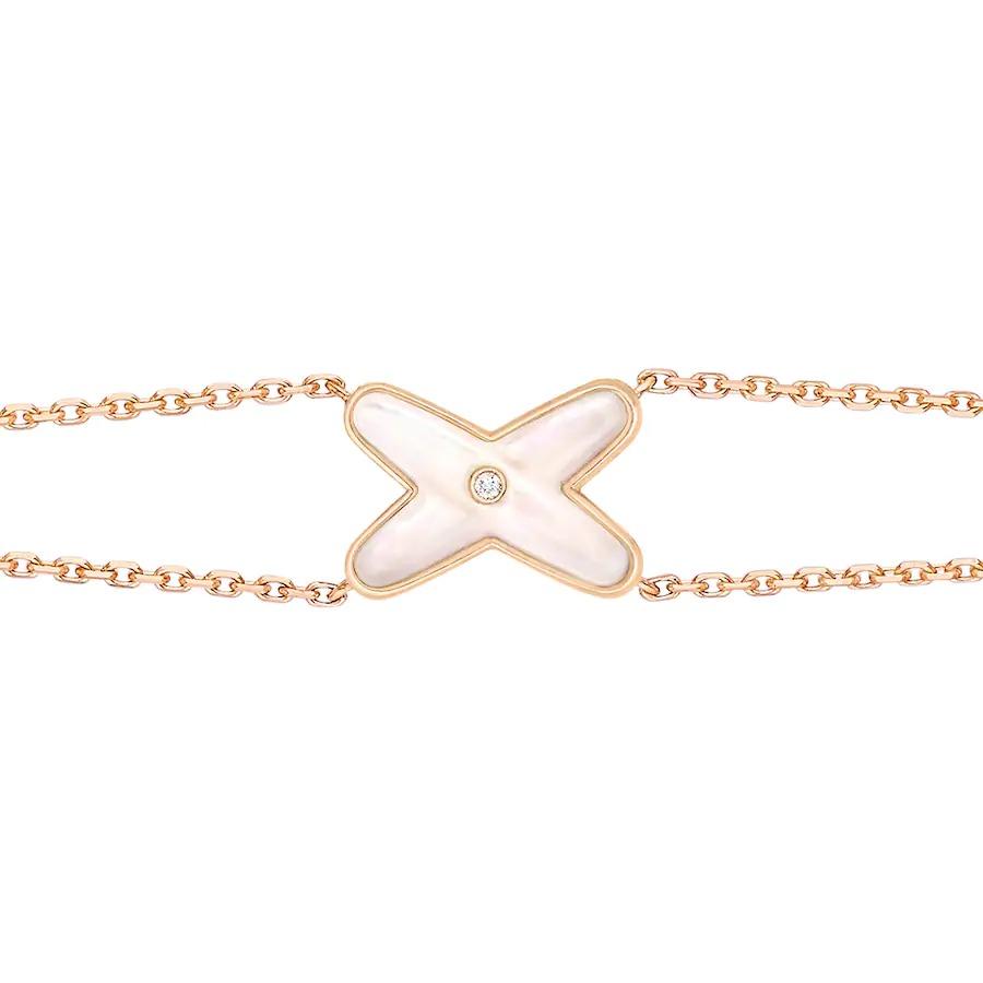 [LUCKY LOVE]JEUX BRACELET WHITE MOP PINK GOLD 1 DIAMOND