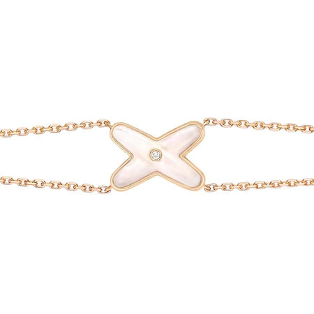 [LUCKY LOVE]JEUX BRACELET WHITE MOP PINK GOLD 1 DIAMOND