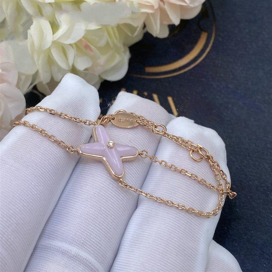 [LUCKY LOVE]JEUX BRACELET PINK MOP PINK GOLD 1 DIAMOND